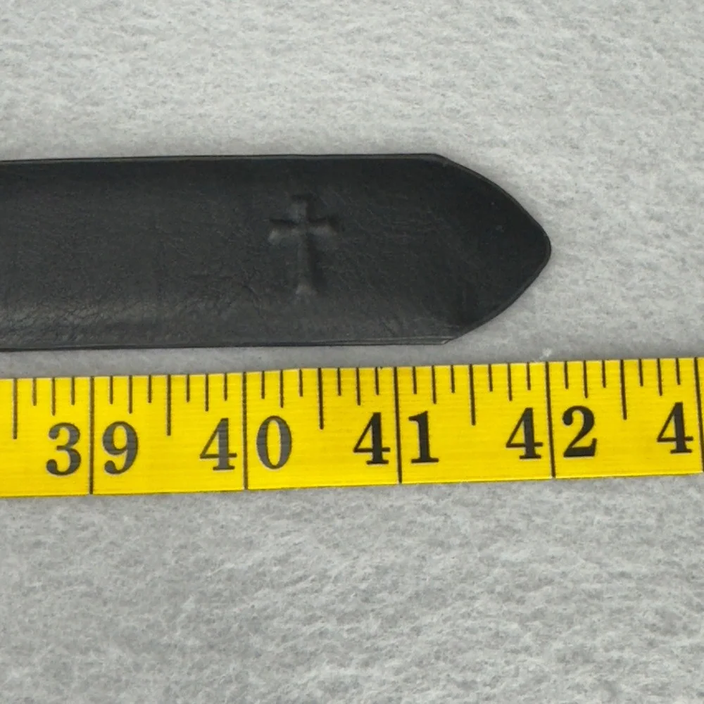 NEW‎ Philippians 4:13 Reversible Black Bonded Leather Belt Silver Buckle Sz 36
